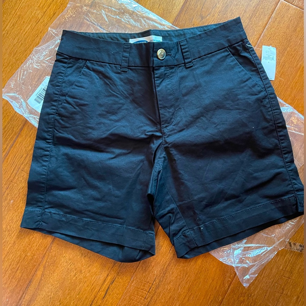 Black chino shorts